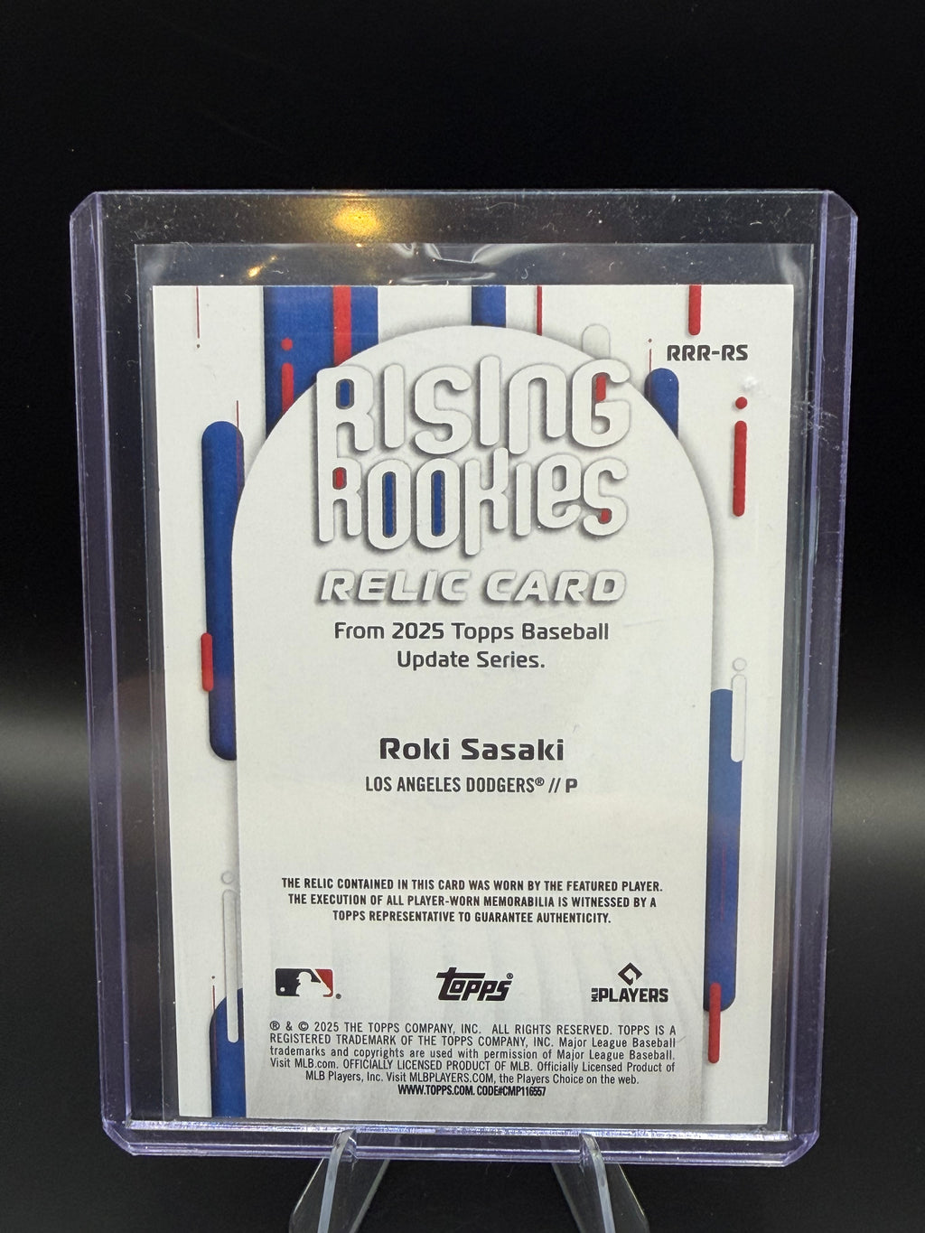 2025 Topps Update Series Rising Rookies Patch RC Roki Sasaki