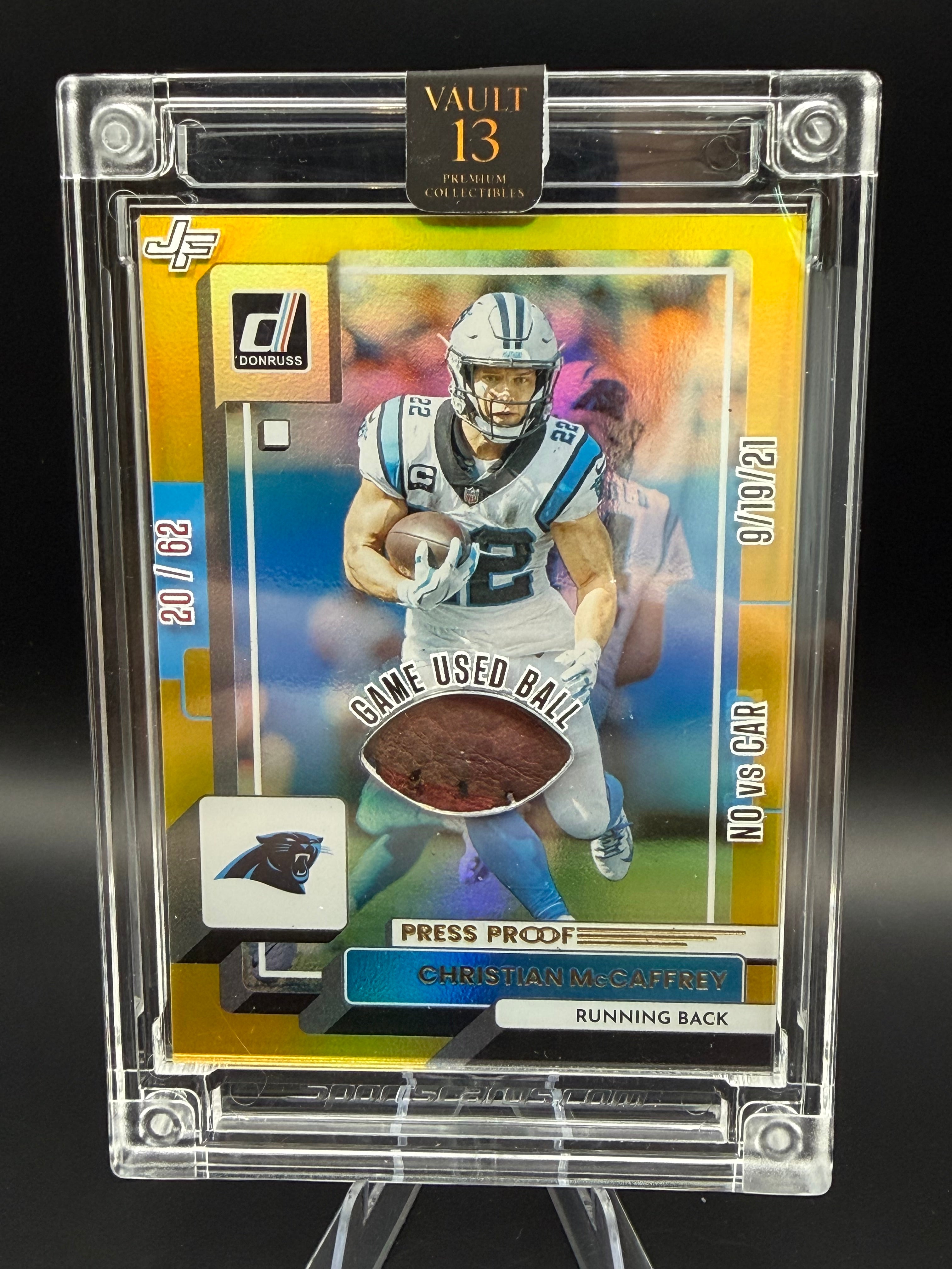 2025 Donruss Game Used Patch Press Proof Christian McCaffrey /62