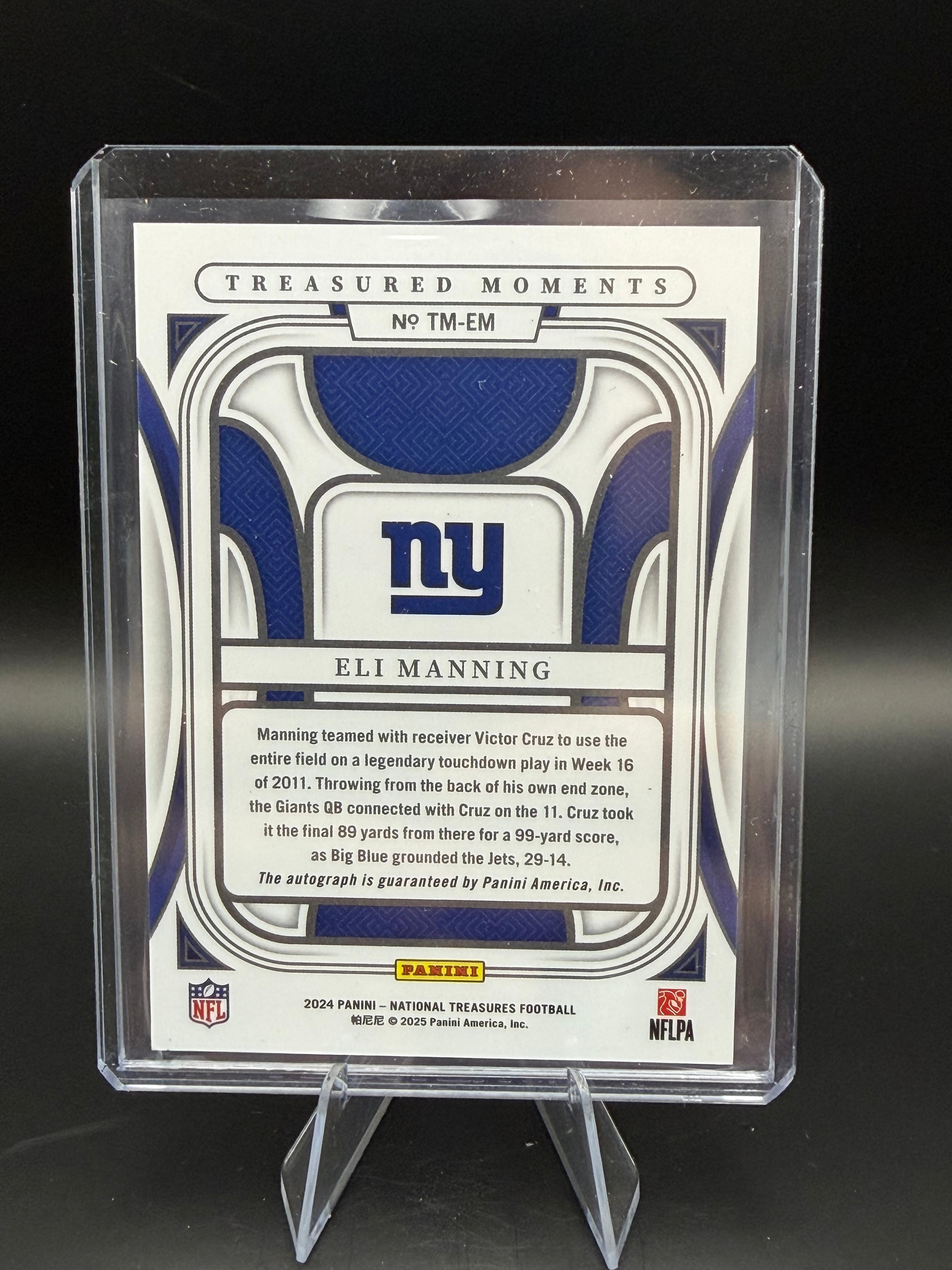2024 Panini National Treasures Football Eli Manning Auto /10