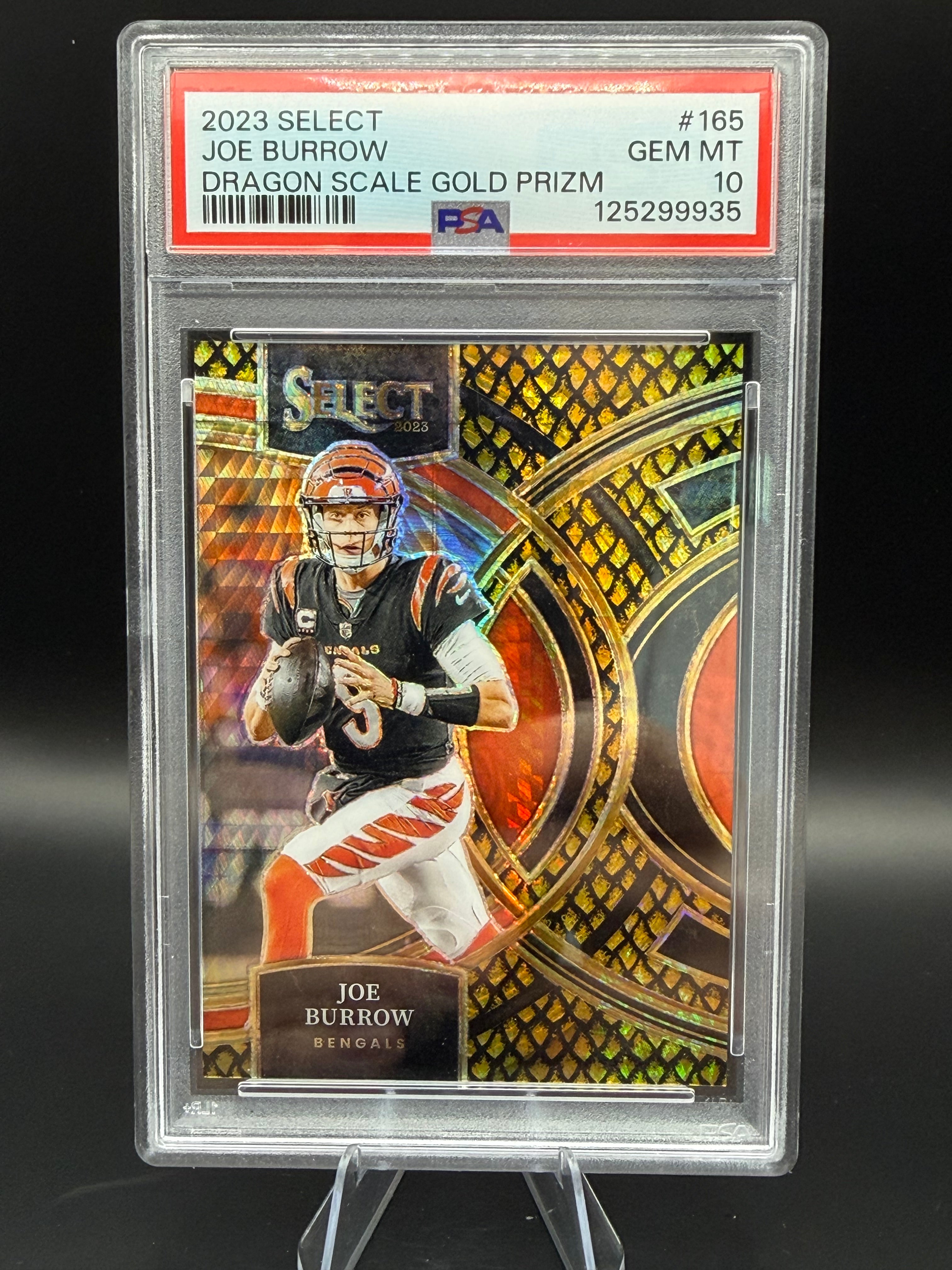 2023 Panini Select Joe Burrow Dragon Scale Gold Prizm /10