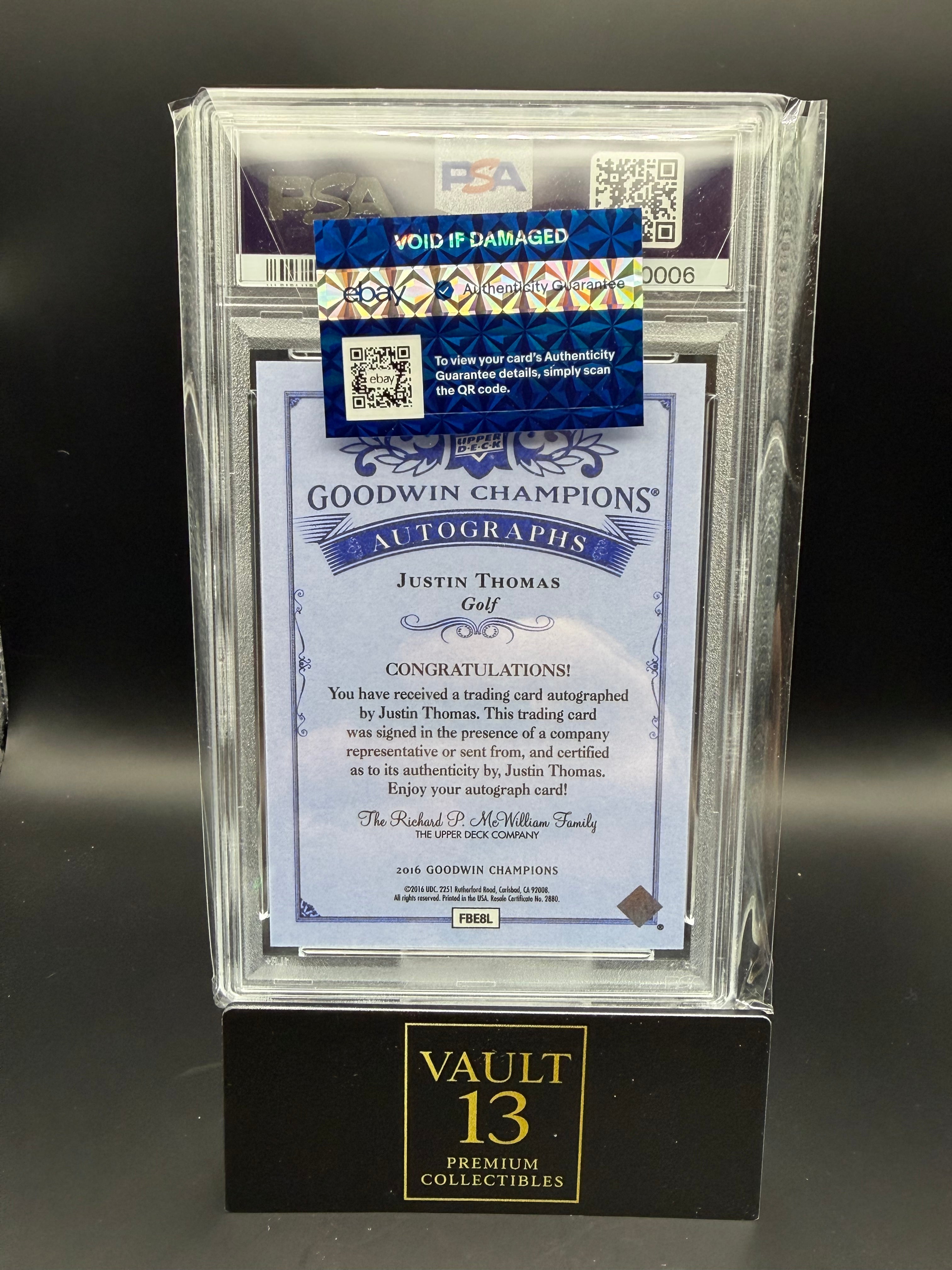 2016 Upper Deck Goodwin Champions Auto Justin Thomas