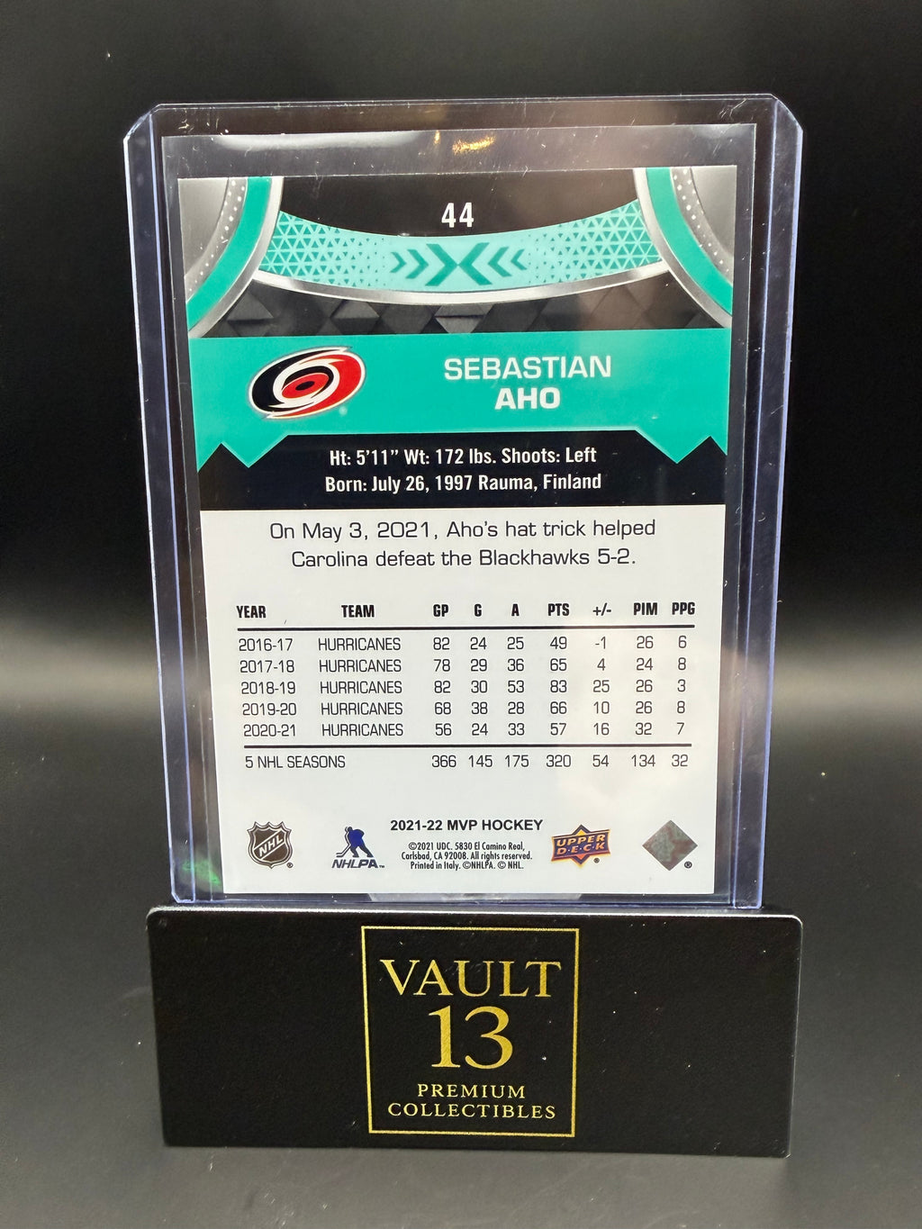 2021-22 Upper Deck MVP 20th Anniversary Super Script Sebastian Aho